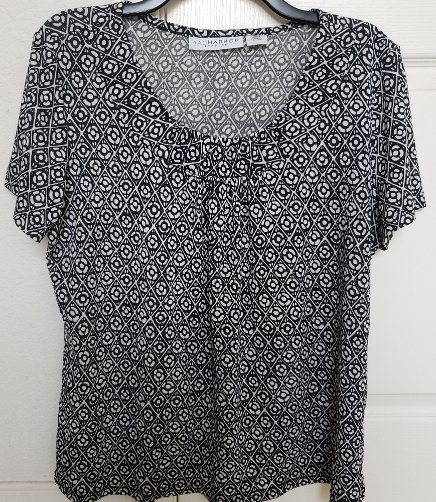 Sag Harbor Black/White printer top